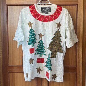 Hand Painted Christmas Themed Cotton Tunic and Leggings Apparel Limited Art Wear